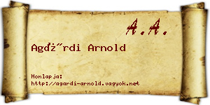 Agárdi Arnold névjegykártya