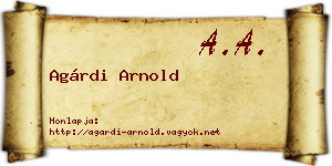 Agárdi Arnold névjegykártya