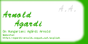 arnold agardi business card
